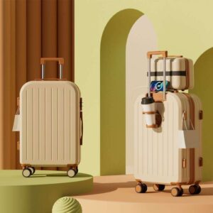 Minimalist Beige Travel Trolley Case