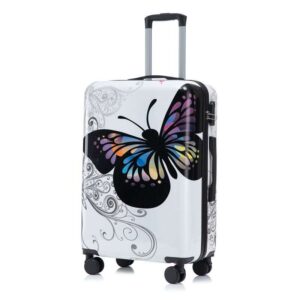 Butterfly Pattern Hardshell Spinner Suitcase