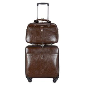 Vintage Leather Suitcase and Vanity Case