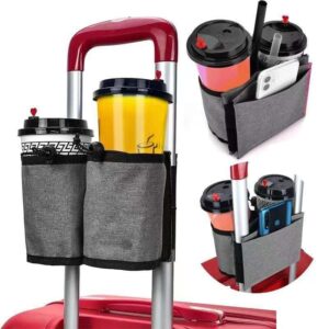 Dual Cup Holder Attachment for Luggage